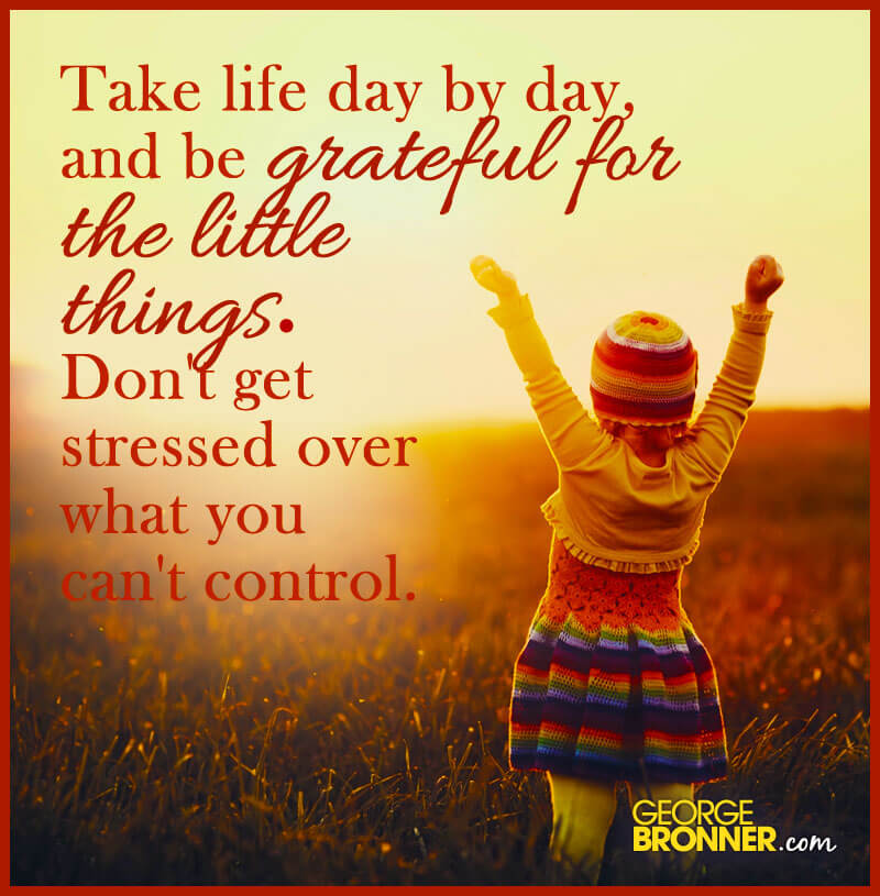 Take Life Day By Day - GeorgeBronner.com | Notes, Quotes, Comments & Ideas